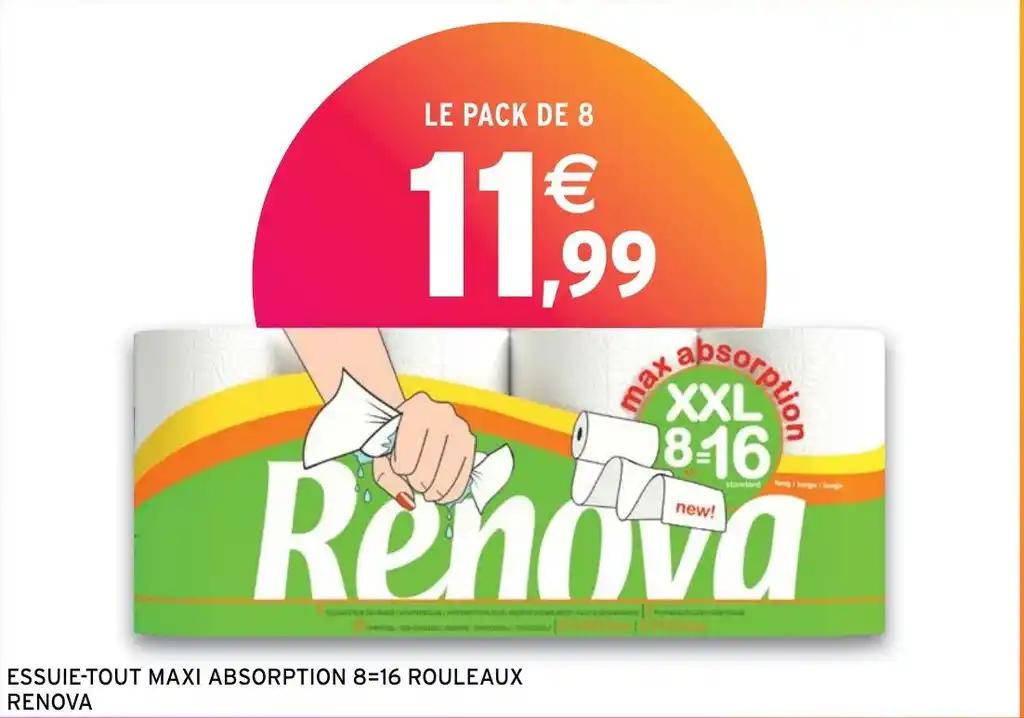 ESSUIE-TOUT MAXI ABSORPTION 8=16 ROULEAUX RENOVA
