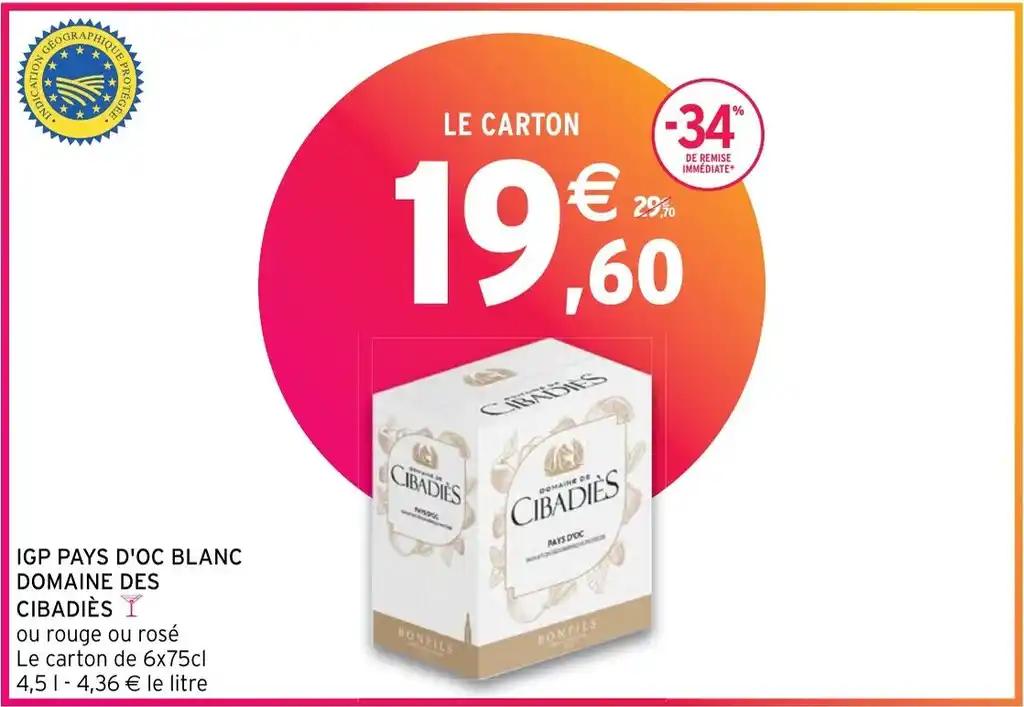 IGP PAYS D'OC BLANC DOMAINE DES CIBADIÈS