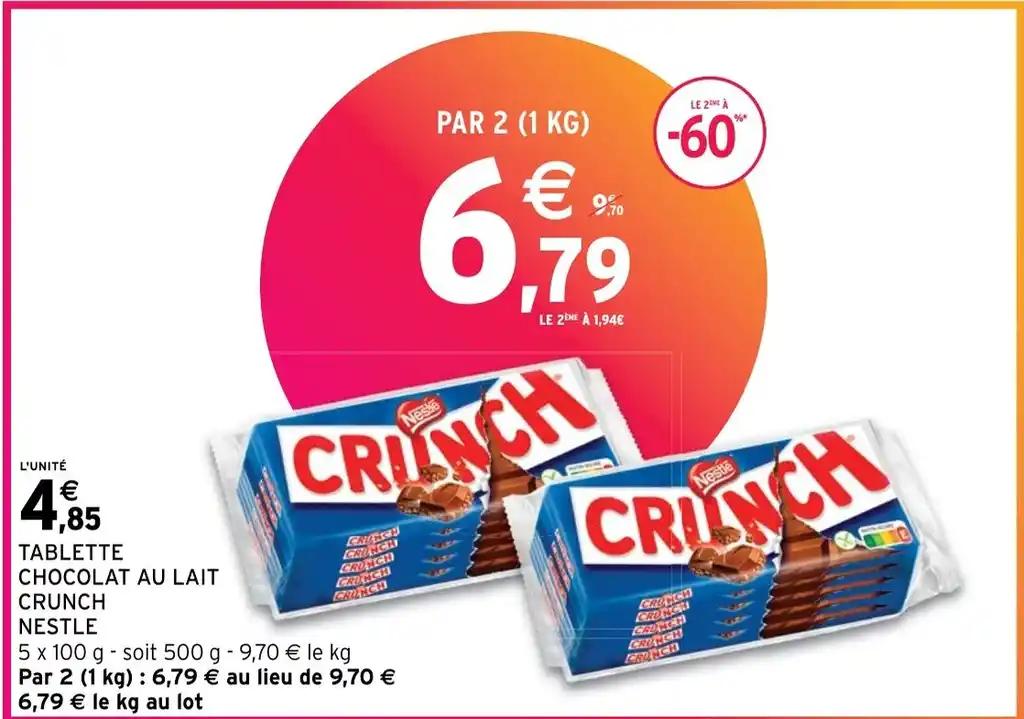 TABLETTE CHOCOLAT AU LAIT CRUNCH NESTLE