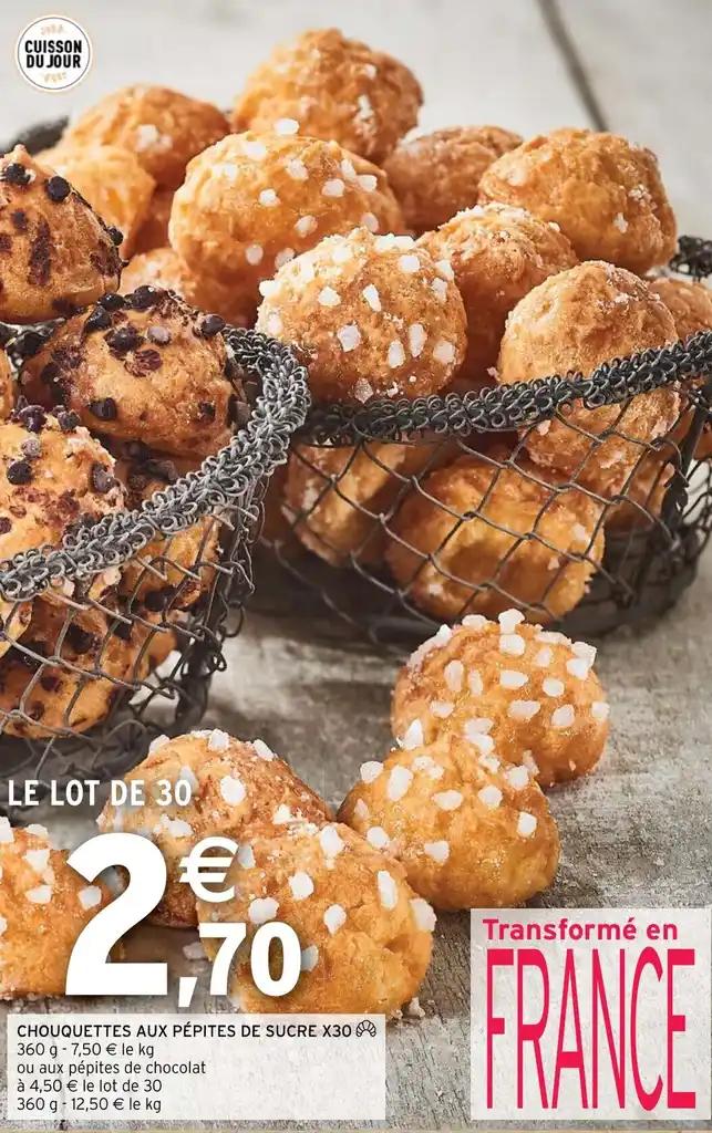 CHOUQUETTES AUX PÉPITES DE SUCRE X30