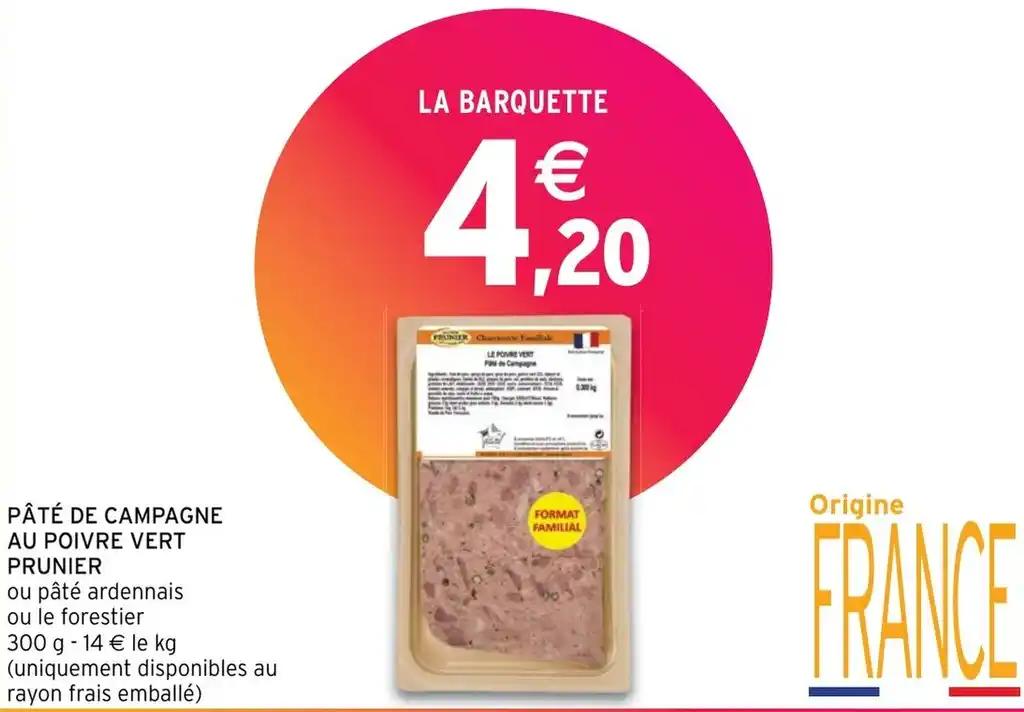 PÂTÉ DE CAMPAGNE AU POIVRE VERT PRUNIER
