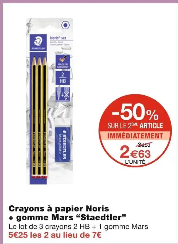 Staedtler Crayons à papier Noris + gomme Mars