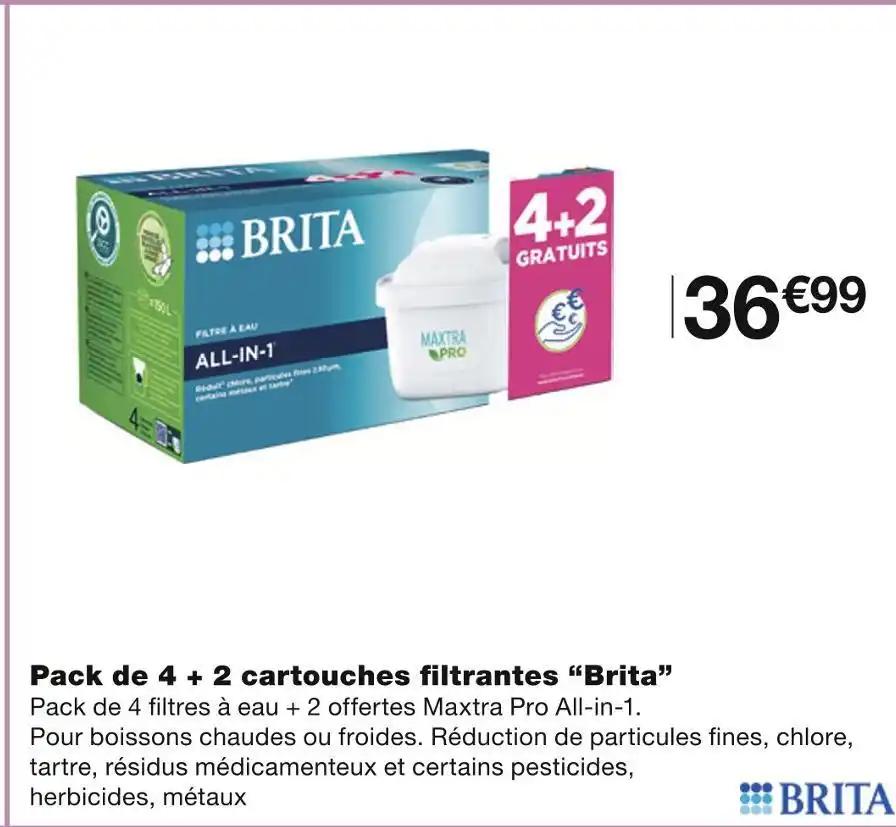 Brita Pack de 4 + 2 cartouches filtrantes