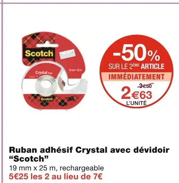 Scotch Ruban adhésif Crystal avec dévidoir