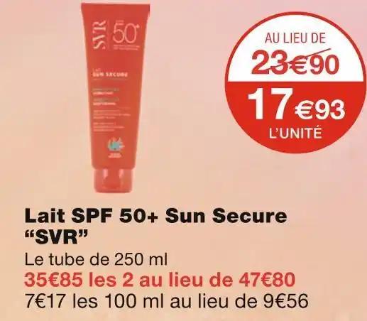 SVR Lait SPF 50+ Sun Secure