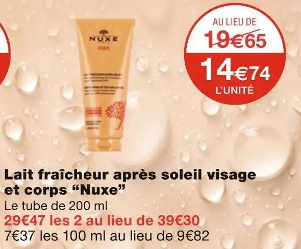 Nuxe Lait fraîcheur après soleil visage et corps