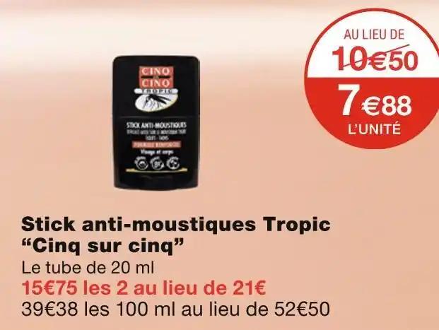 Cinq sur cinq Stick anti-moustiques Tropic