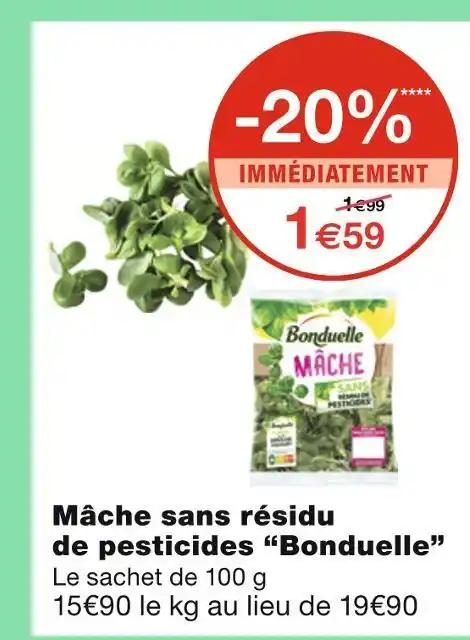 Bonduelle Mâche sans résidu de pesticides