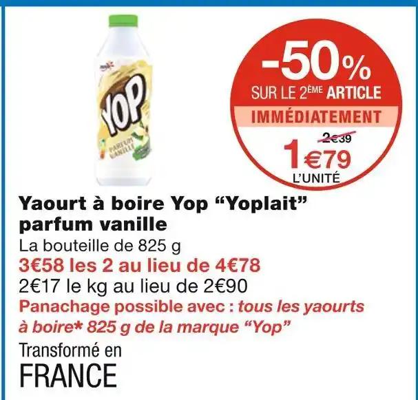 Yoplait Yaourt à boire Yop parfum vanille