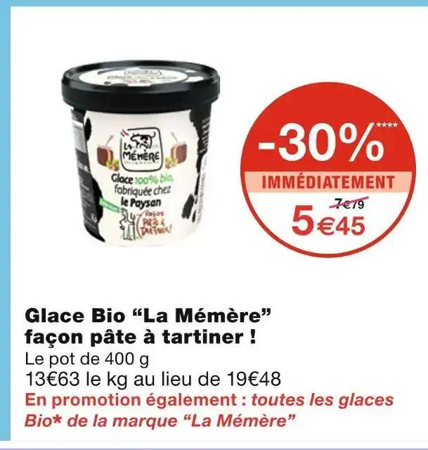 La Mémère Glace Bio façon pâte à tartiner !