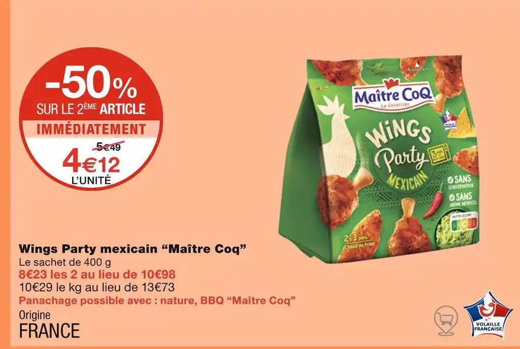 Maître Coq Wings Party mexicain