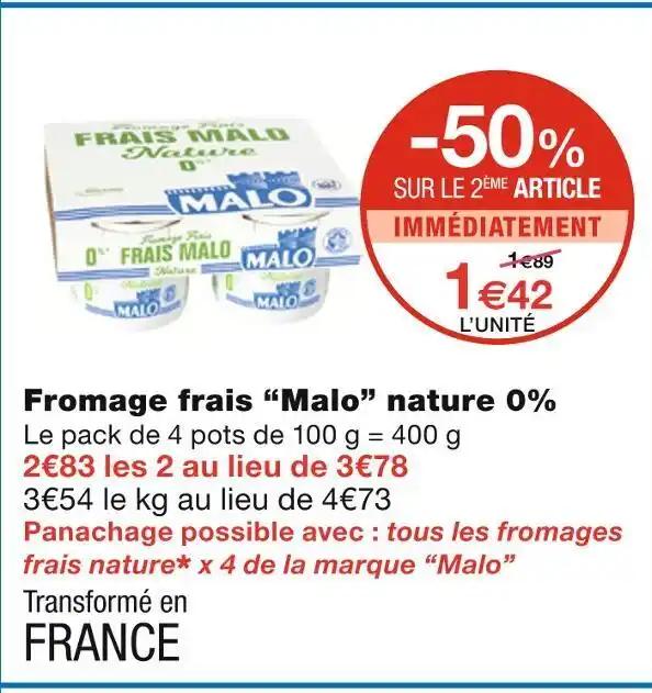 Malo Fromage frais nature 0%