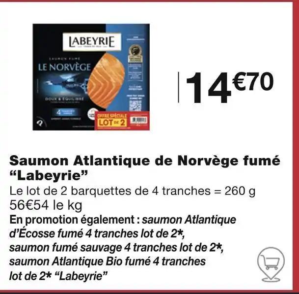 Labeyrie Saumon Atlantique de Norvège fumé