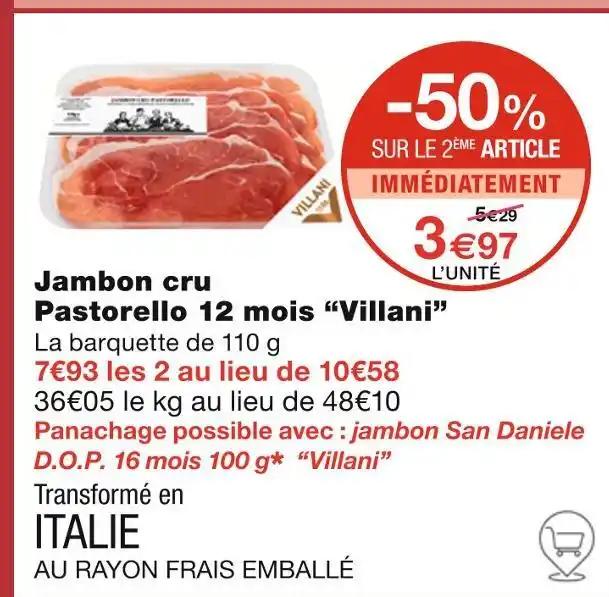 Villani Jambon cru Pastorello 12 mois