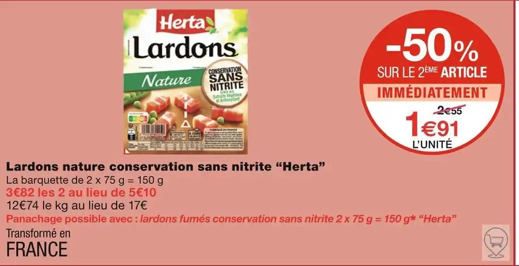 Herta Lardons nature conservation sans nitrite