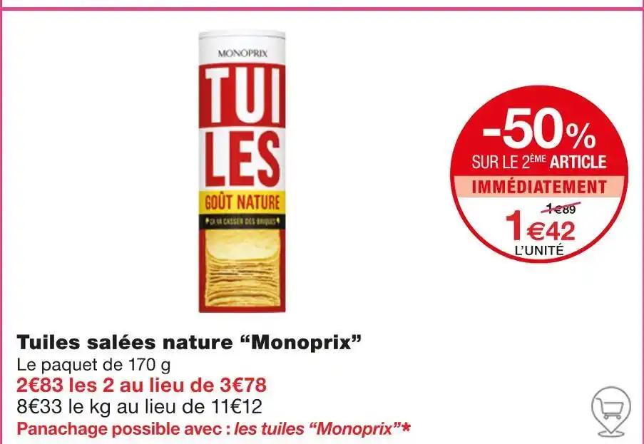 Monoprix Tuiles salées nature
