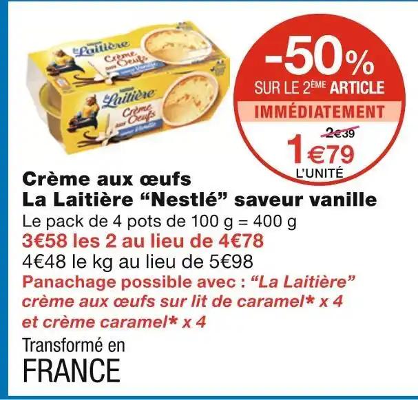 Nestlé Crème aux œufs La Laitière saveur vanille