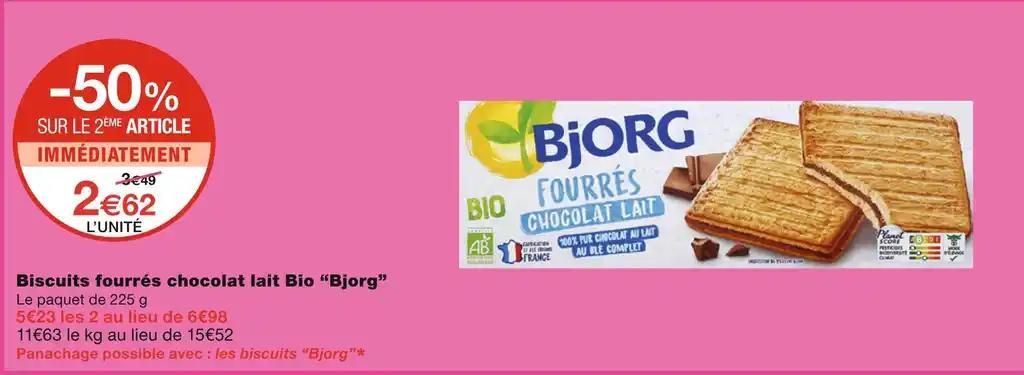 Bjorg Biscuits fourrés chocolat lait Bio