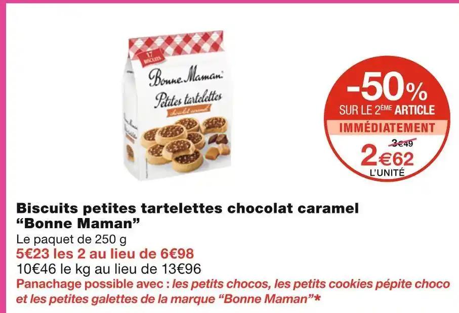 Bonne Maman Biscuits petites tartelettes chocolat caramel