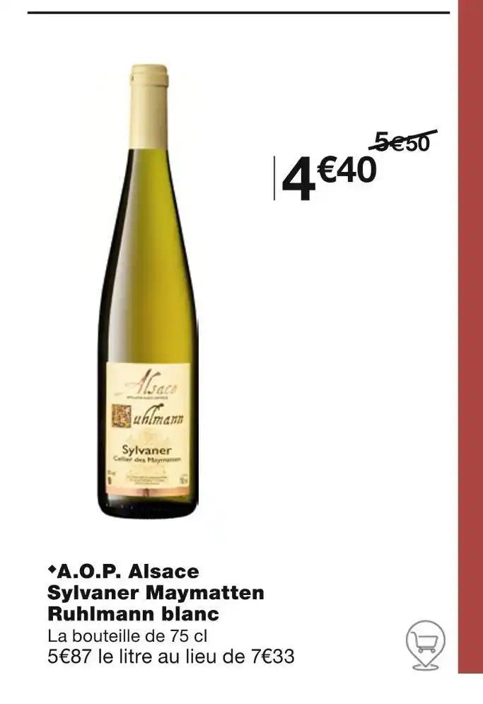 Ruhlmann A.O.P. Alsace Sylvaner Maymatten blanc