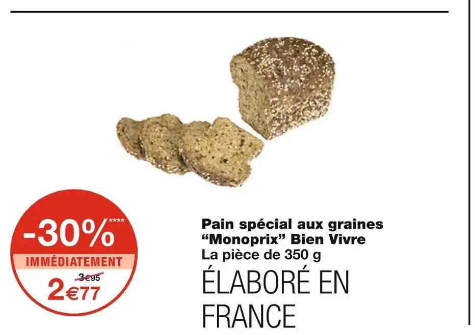 Monoprix Pain spécial aux graines Bien Vivre