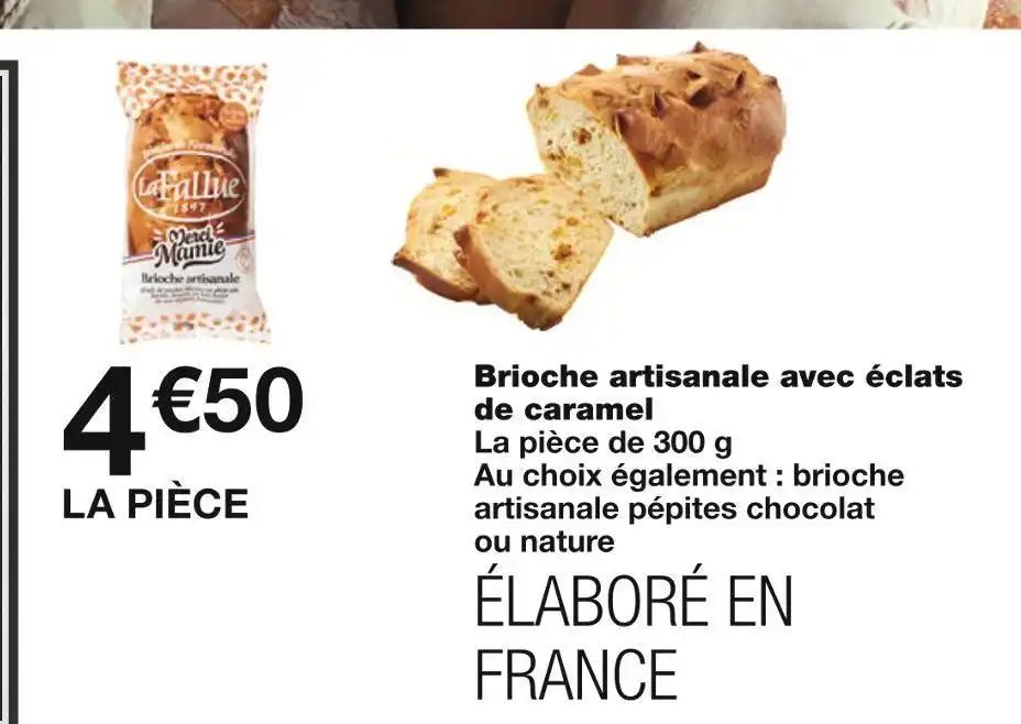 Brioche artisanale avec éclats de caramel