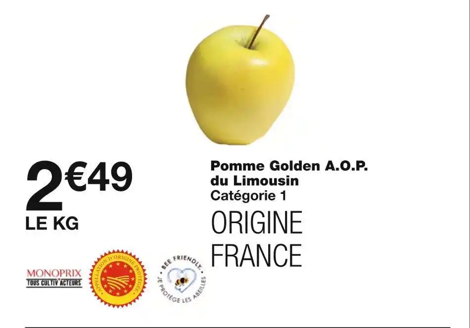 MONOPRIX Pomme Golden A.O.P. du Limousin