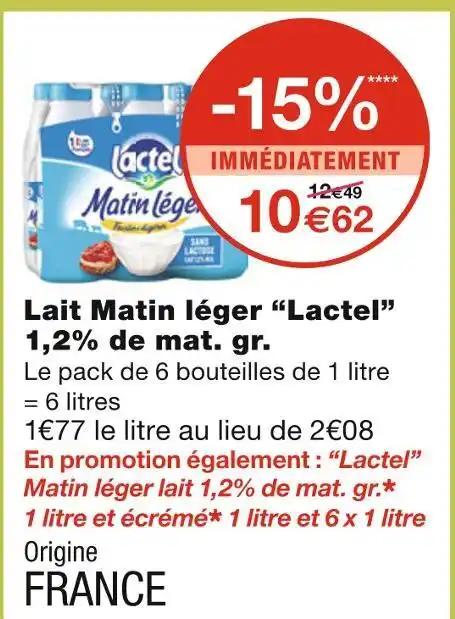 Lactel Lait Matin léger 1,2% de mat. gr