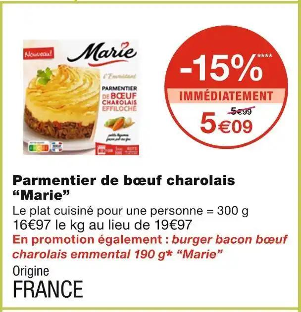 Marie Parmentier de bœuf charolais