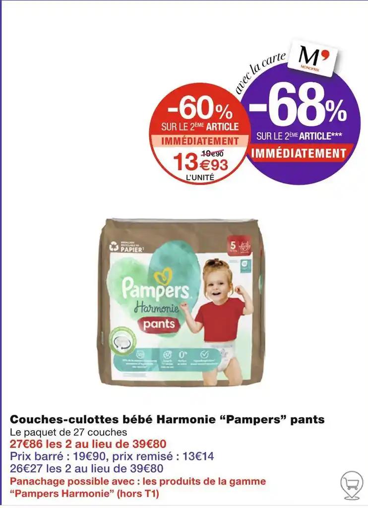 Pampers Couches-culottes bébé Harmonie pants