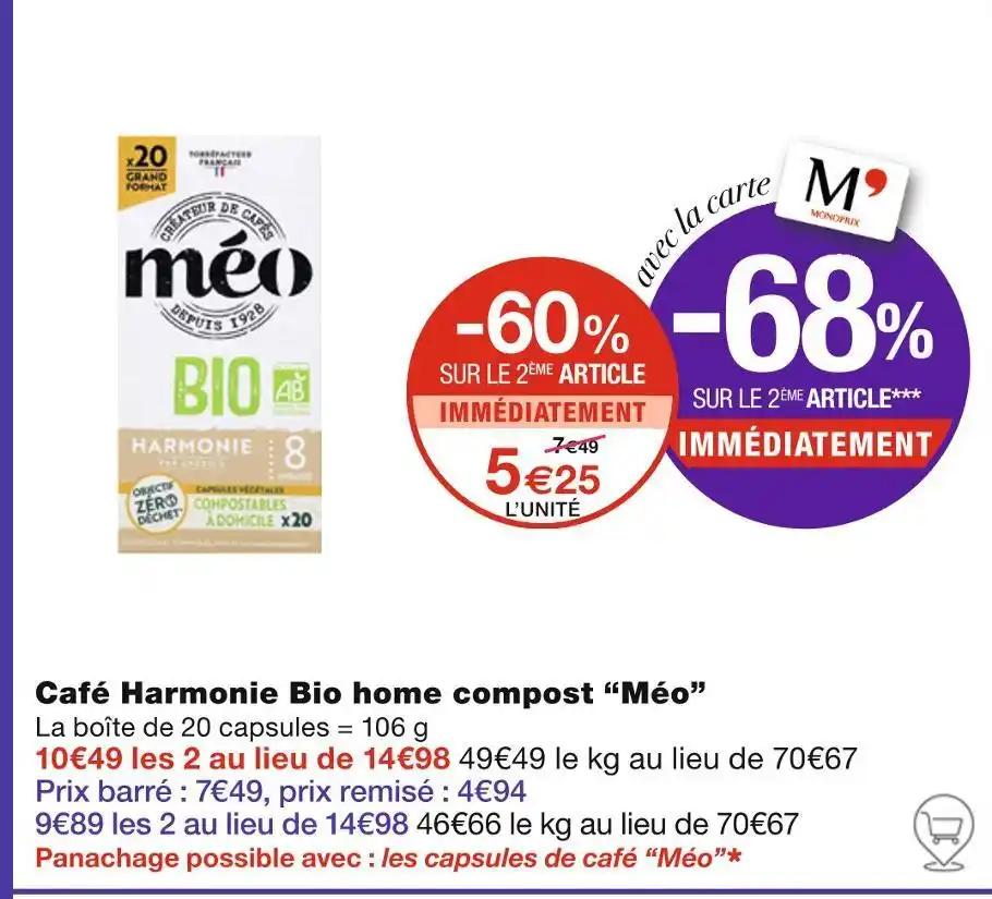 Méo Café Harmonie Bio home compost
