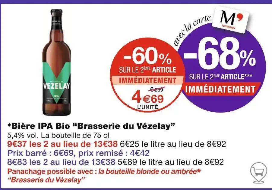 Brasserie du Vézelay Bière IPA Bio