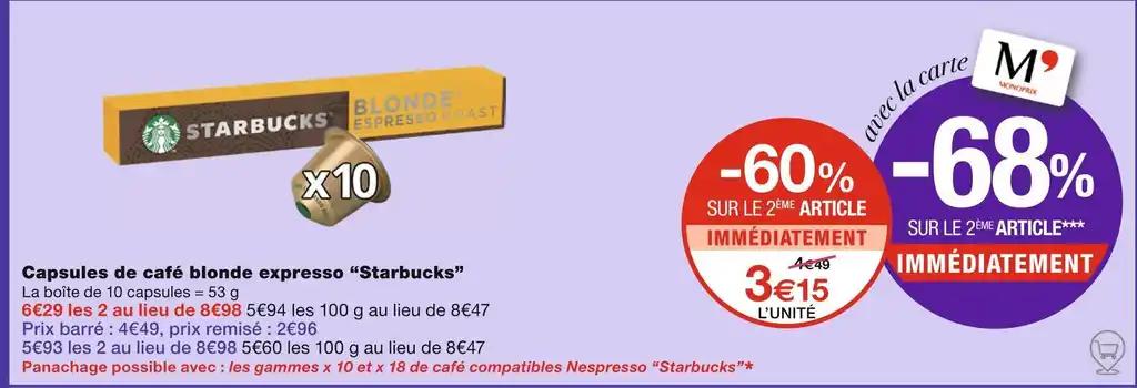 Starbucks Capsules de café blonde expresso