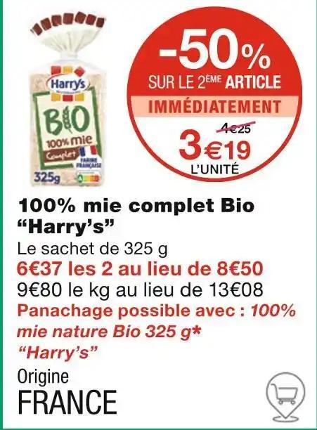 Harry’s 100% mie complet Bio