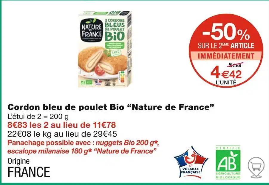 Nature de France Cordon bleu de poulet Bio