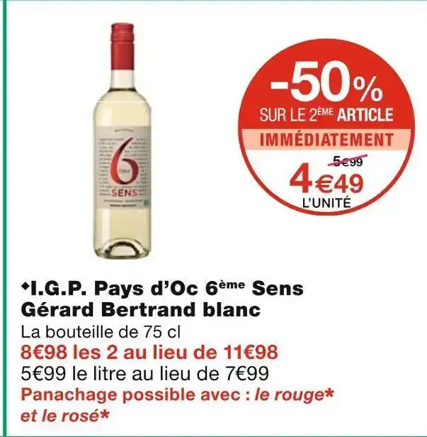 Gérard Bertrand I.G.P. Pays d’Oc 6ème Sens blanc