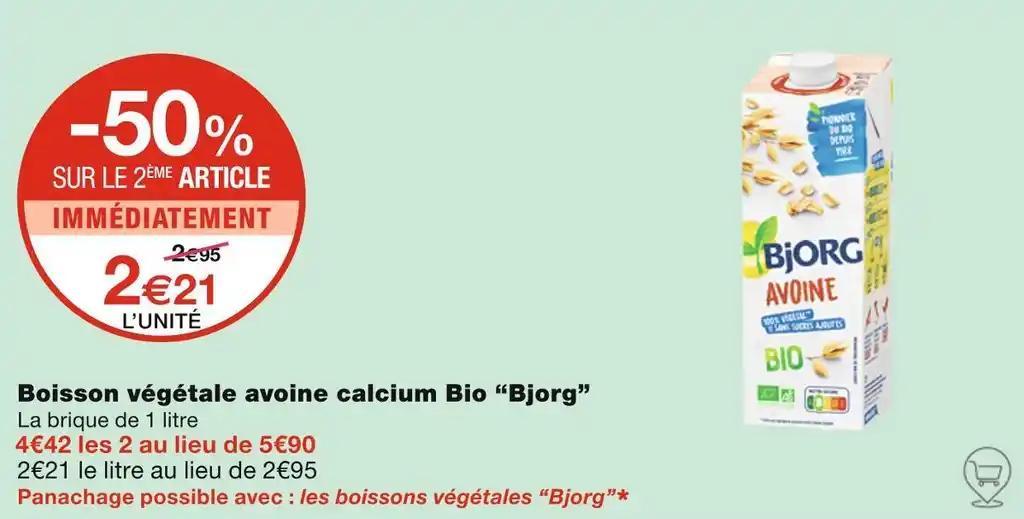 Bjorg Boisson végétale avoine calcium Bio