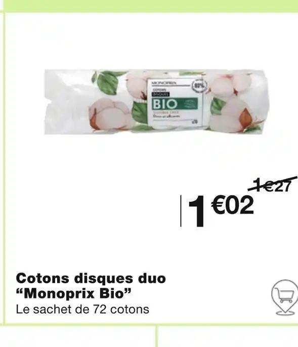 Monoprix Bio Cotons disques duo