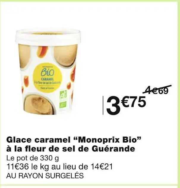 Monoprix Bio Glace caramel à la fleur de sel de Guérande