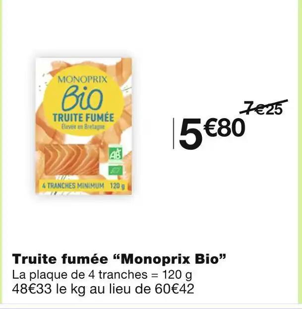 Monoprix Bio Truite fumée