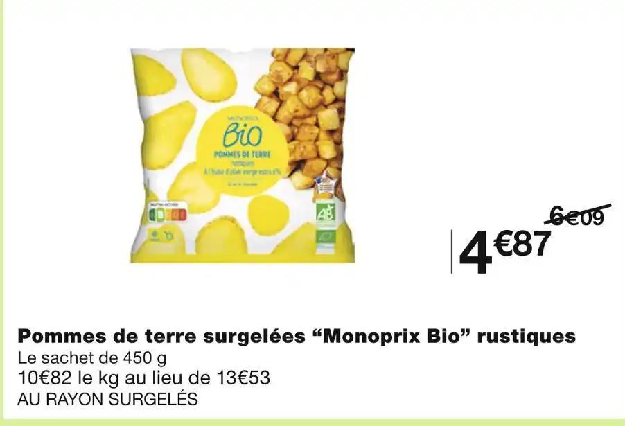 Monoprix Bio Pommes de terre surgelées rustiques