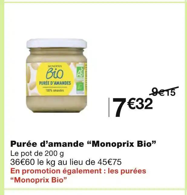 Monoprix Bio Purée d’amande