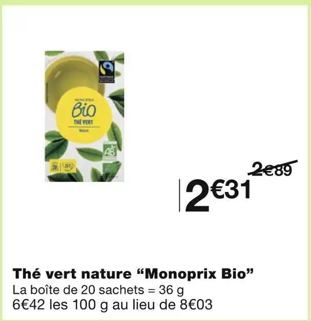 Monoprix Bio Thé vert nature