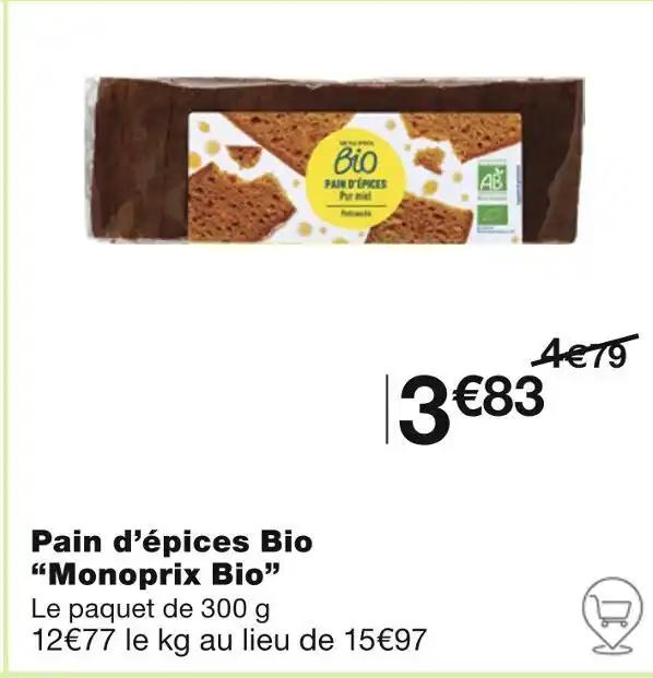 Monoprix Bio Pain d’épices Bio