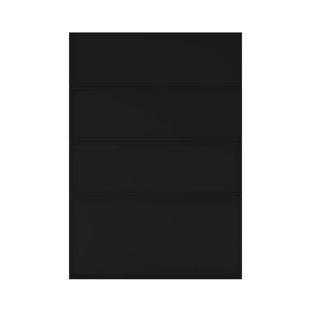 Façade de cuisine 3 tiroirs et 1 casserolier Pasilla noir mat l. 50 cm x H. 72 cm GoodHome