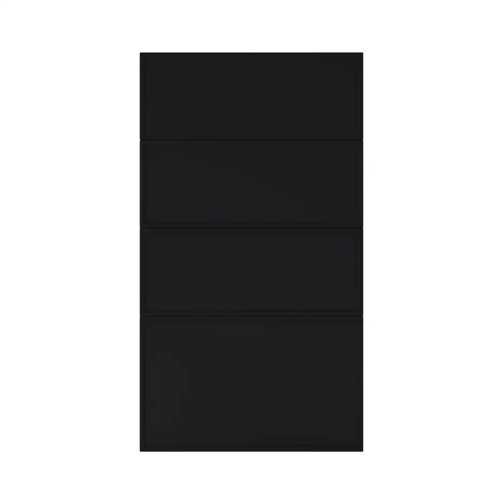 Façade de cuisine 3 tiroirs et 1 casserolier Pasilla noir mat l. 40 cm x H. 72 cm GoodHome