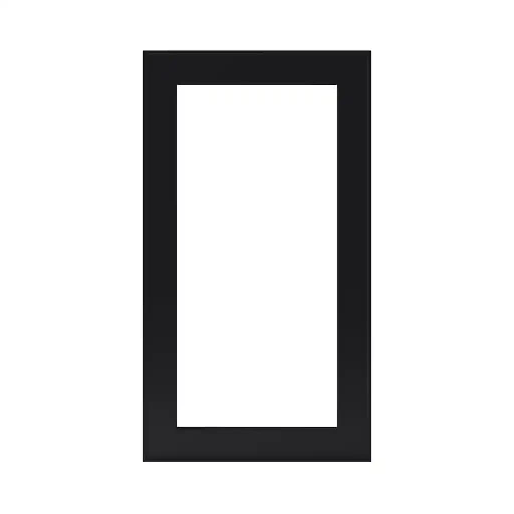 Porte de meuble de cuisine vitrée Pasilla noir mat l. 50 cm x H. 90 cm GoodHome