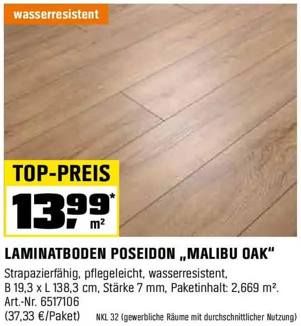 LAMINATBODEN POSEIDON „MALIBU OAK"