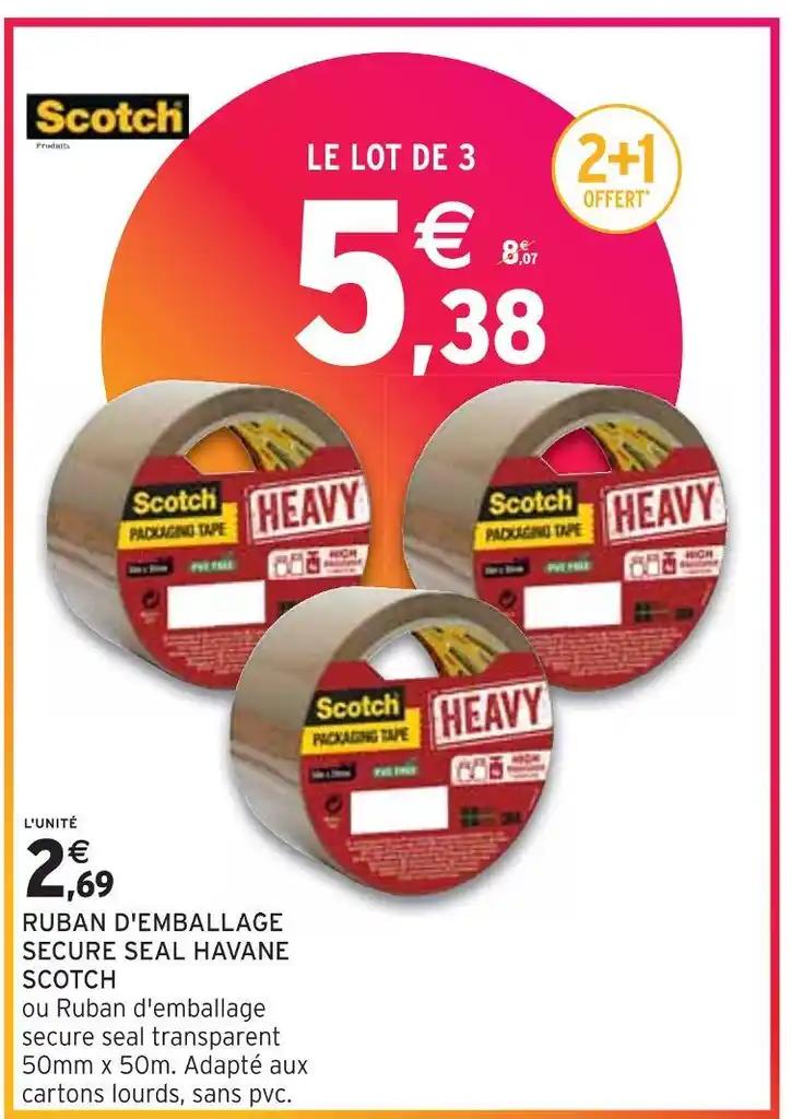 SCOTCH RUBAN D'EMBALLAGE SECURE SEAL HAVANE