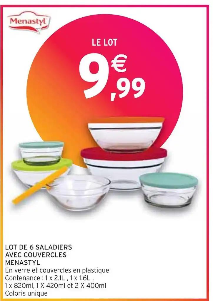 Menastyl LOT DE 6 SALADIERS AVEC COUVERCLES